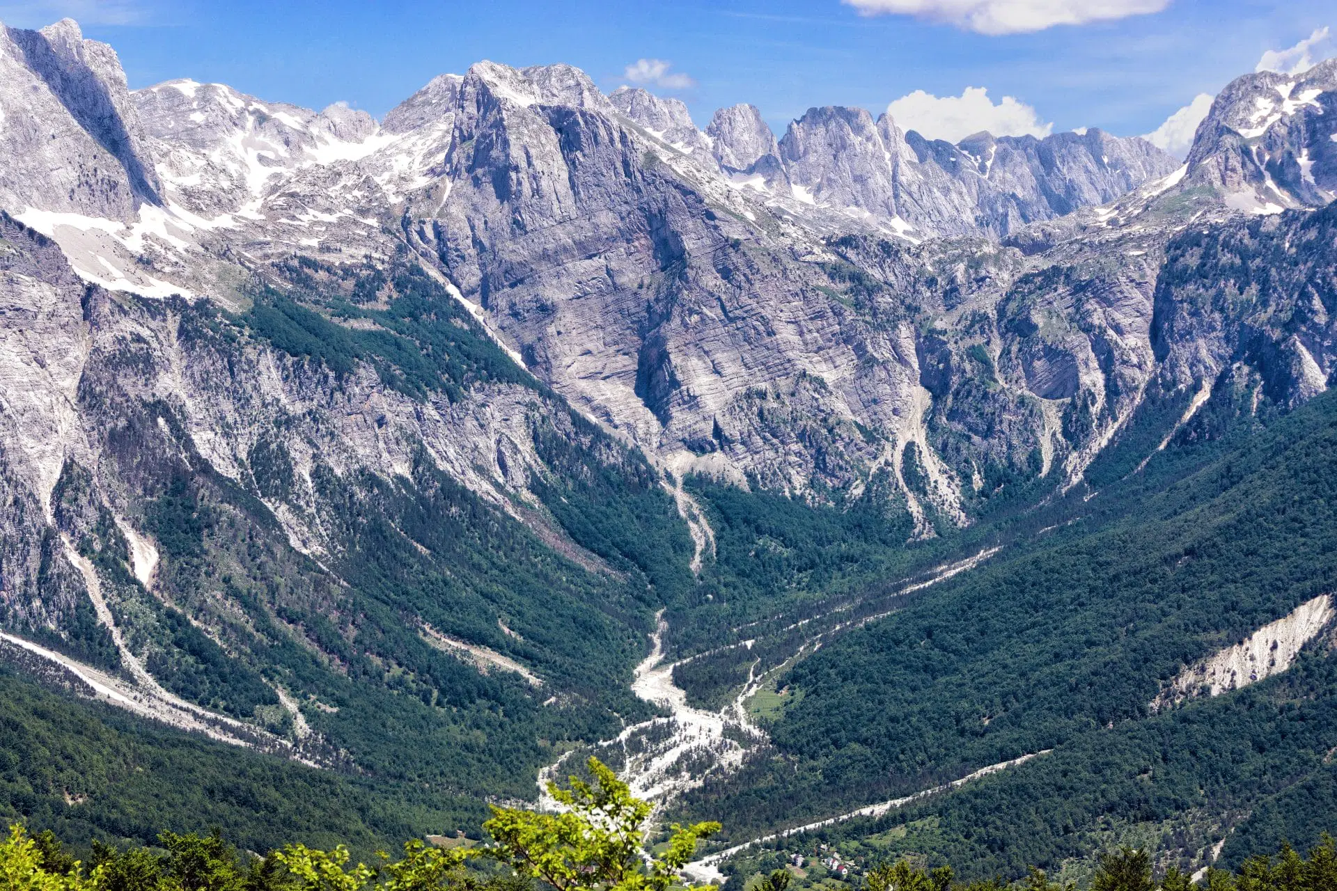 Peaks of Albanian Alps in Valbona Valley National Park Albania scaled 1